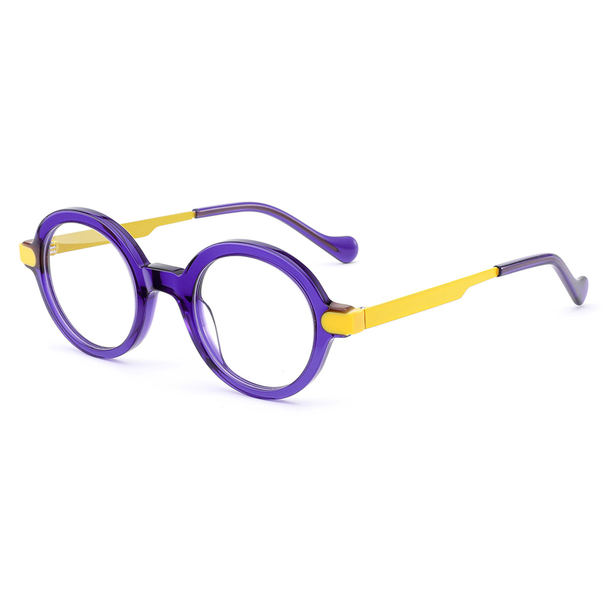 Óculos ópticos de acetato com moldura redonda artística retrô Óculos ópticos de acetato com moldura redonda artística retrô