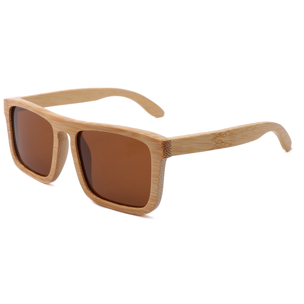 Óculos de sol leves e ecológicos de bambu natural com armação quadrada Óculos de sol leves e ecológicos de bambu natural com armação quadrada