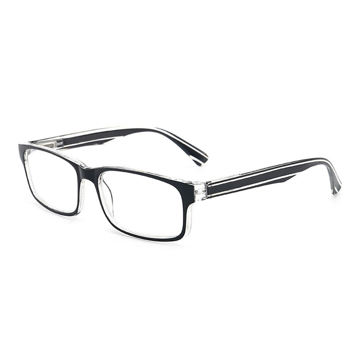Óculos de leitura com dobradiças elásticas quadradas ultraleves TR90 masculino Óculos de leitura com dobradiças elásticas quadradas ultraleves TR90 masculino